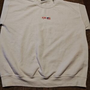 Gildan White Crewneck Sweater with Embroidery